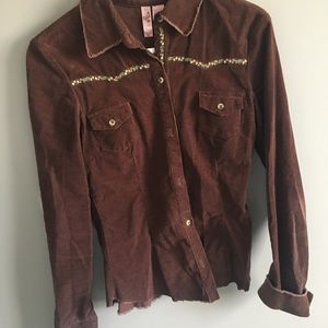 Y2k brown floral cardigan jacket.